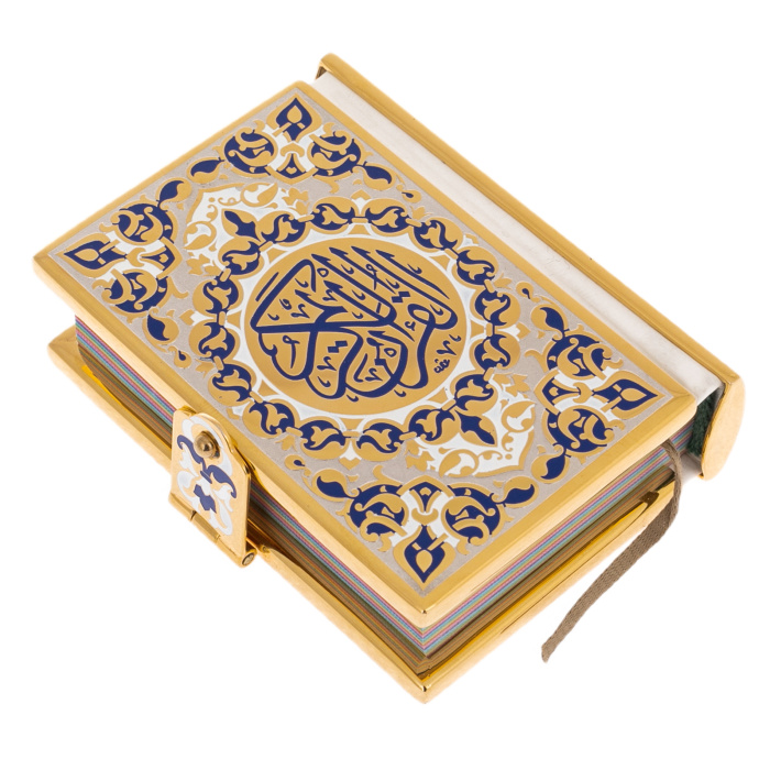 Коран малый "Вера" с синей эмалью, на арабском, Златоуст - купить в Москве