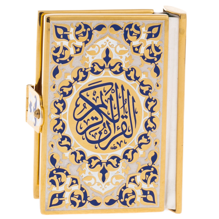 Коран малый "Вера" с синей эмалью, на арабском, Златоуст - купить в Москве