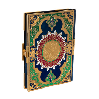 Коран "Солнце пустыни" в кожаном переплете, с эмалями, Златоуст - купить в Москве