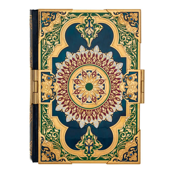 Коран "Солнце пустыни" в кожаном переплете, с эмалями, Златоуст - купить в Москве