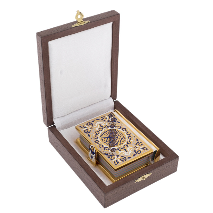 Коран малый "Вера" с синей эмалью, на арабском, Златоуст - купить в Москве