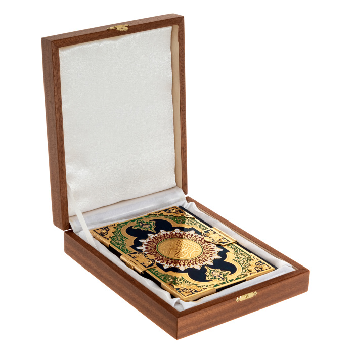 Коран "Солнце пустыни" в кожаном переплете, с эмалями, Златоуст - купить в Москве